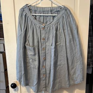 Simply Grey Blue Skirt with Elastic Waist